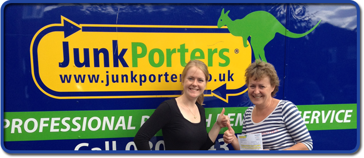 A happy mother and daughter after we cleared their junk